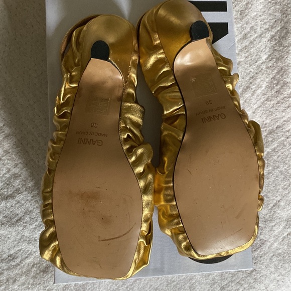 GANNI gold sandal pump low heel - Picture 4 of 6